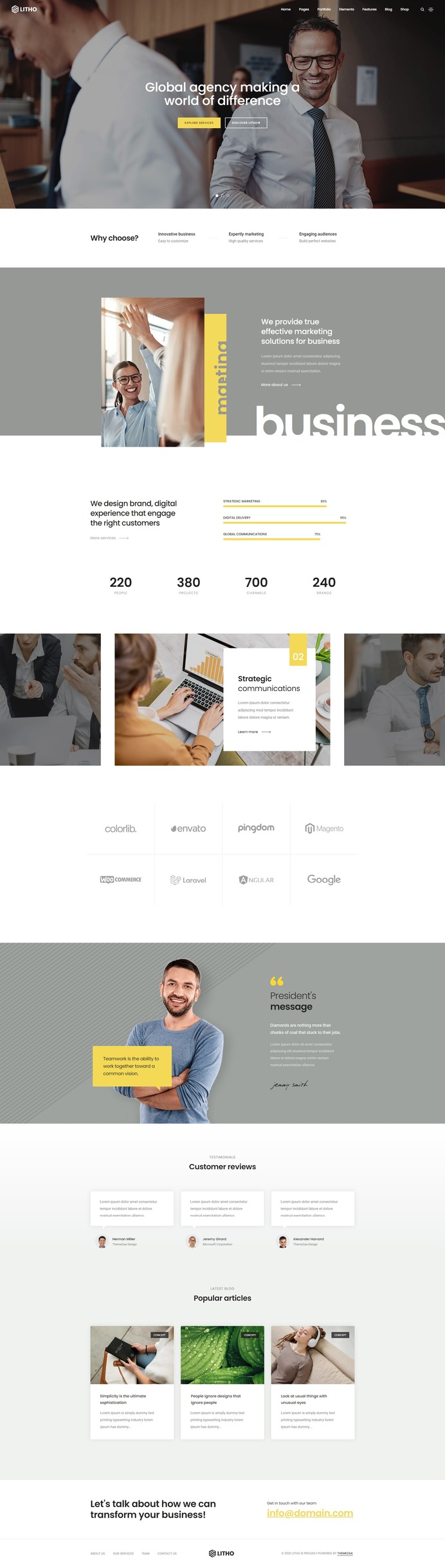 If you are trying to launch a successful #marketing #agency, then it's vital to have a professional website. Thanks to a marketing agency demo of the #Litho #WordPress theme that has an impressive collection of layouts and designs. This is the right pick for your website as you will create a unique and compatible #digital agency website that stands out! So, without making a second thought try this professional demo of a marketing agency to showcase your services in the best possible way!