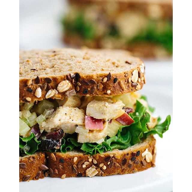 Curried chicken salad sandwhich