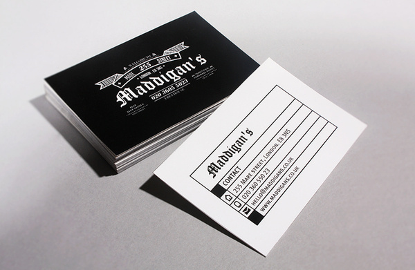 Maddigans Freehouse Identity #business #card #design #graphic #restaurant #identity #bar #layout #pub #typography