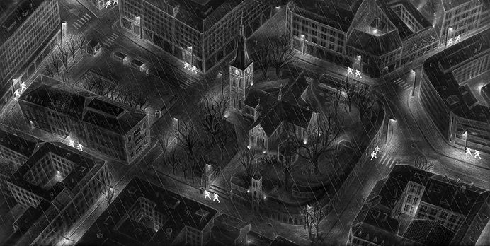 Various Pencil Drawings by Børge Bredenbekk