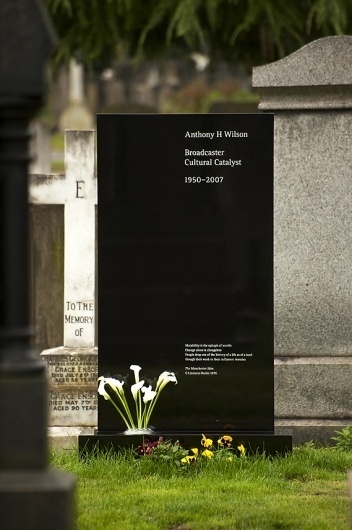 Creative Review - Saville and Kelly's memorial to Tony Wilson #headstone #grave #clean #cemetery #beautiful