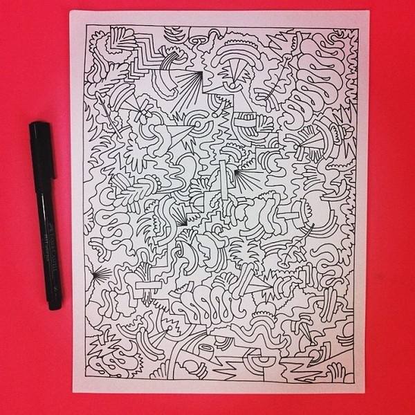 Zoom Photo #marker #doodle #white #pattern #black #illustration #and
