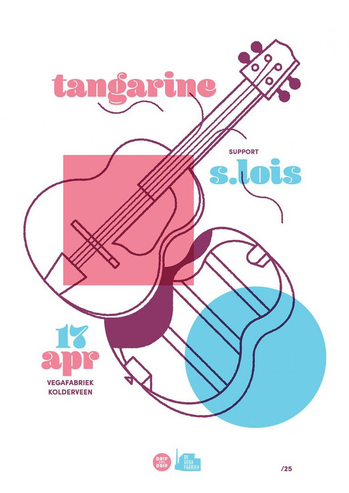 Gig Poster for De Vega Fabriek featuring Tangerine and S. Lois