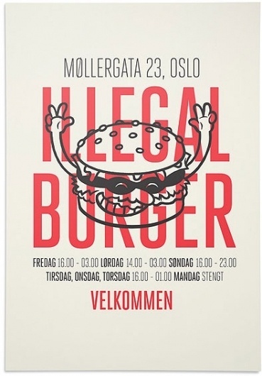 design work life » The Metric System: Illegal Burger #burger #print #identity