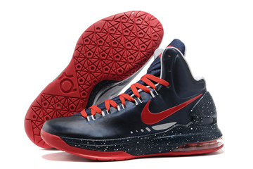 KD V ID Nike Shoes Black Red Men's-#66310-360