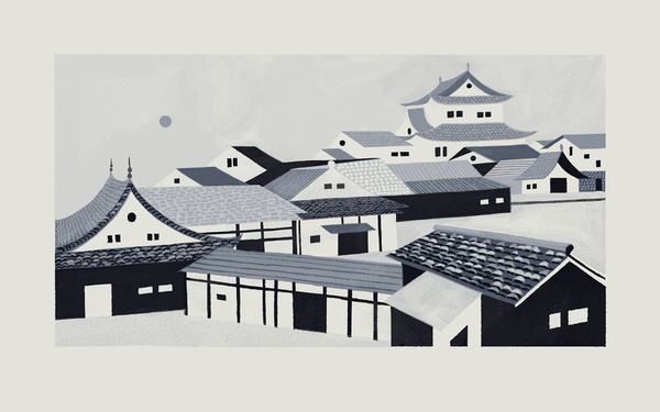 THE ROOFTOPS OF YOKOHAMA - Chris Turnham #chris #turnham #illustration #drawn #hand