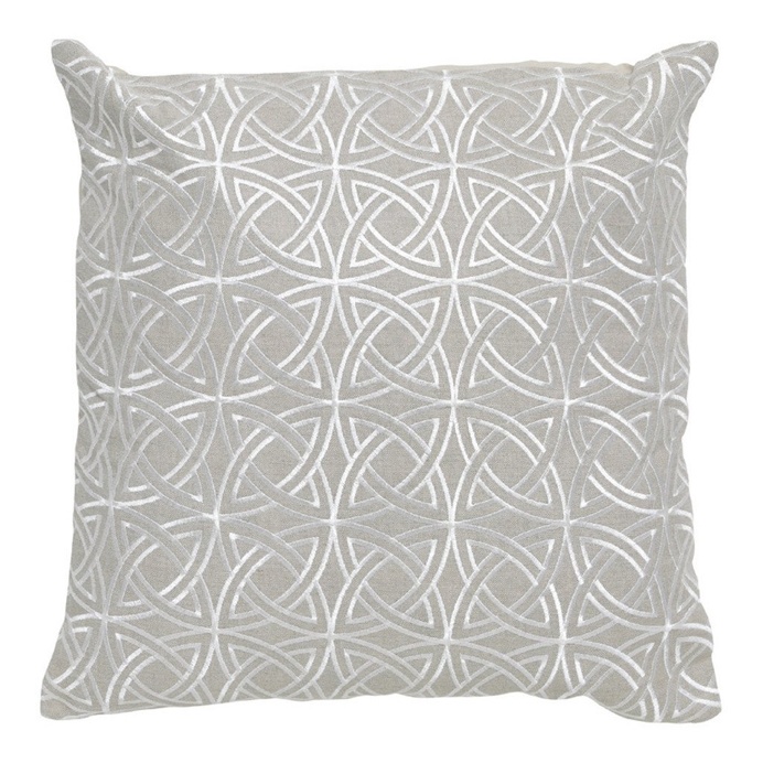 Imogen Silver Circle Stitch Linen Square Cushion, 45 cm