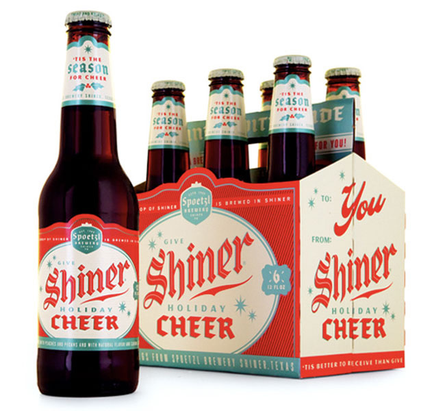 shiner, cheer, beer, holiday, red, green, christmas