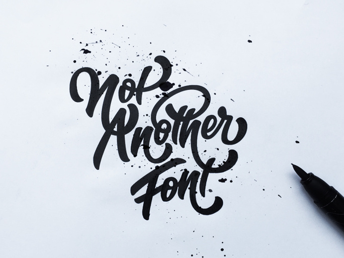"I am not another font" hand drawn typography by Jenna Bresnahan