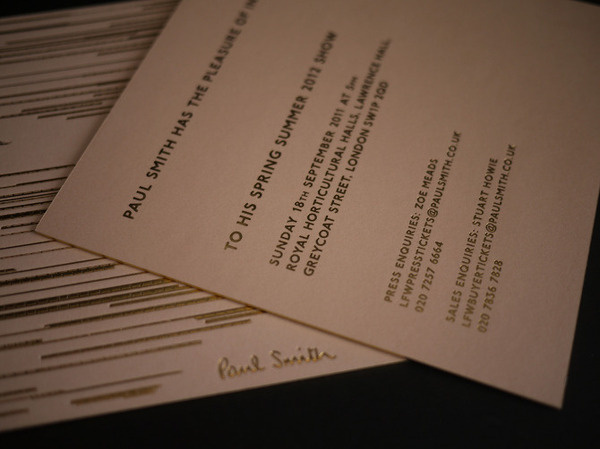Paul Smith #fashion #invite #lfw #ss12