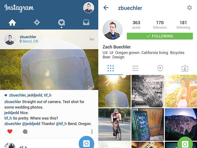 Instagram in Material Design