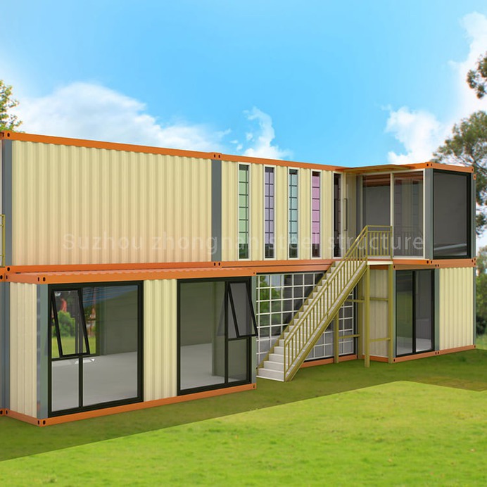 Shipping container coffee bar built by Zhongnan container house