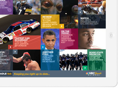 iPad UI for NBC Sports Network 3 #branding #nbc #ux #ipad #interface #texture #ui #colour #sports #network #web
