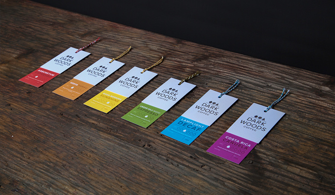 Dark Woods Coffee packaging labels www.lucasjubb.co.uk