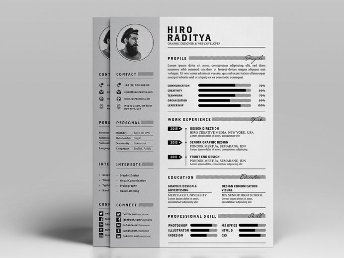YA Resume - Free Resume Template with Cover Letter & Portfolio