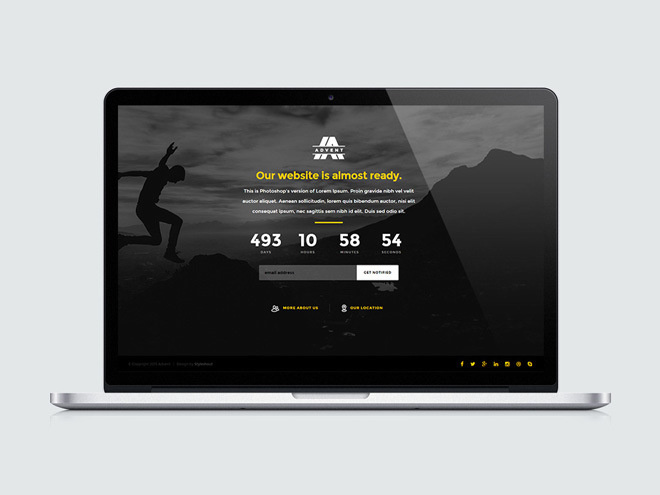 Advent : Free Coming Soon HTML5 Template