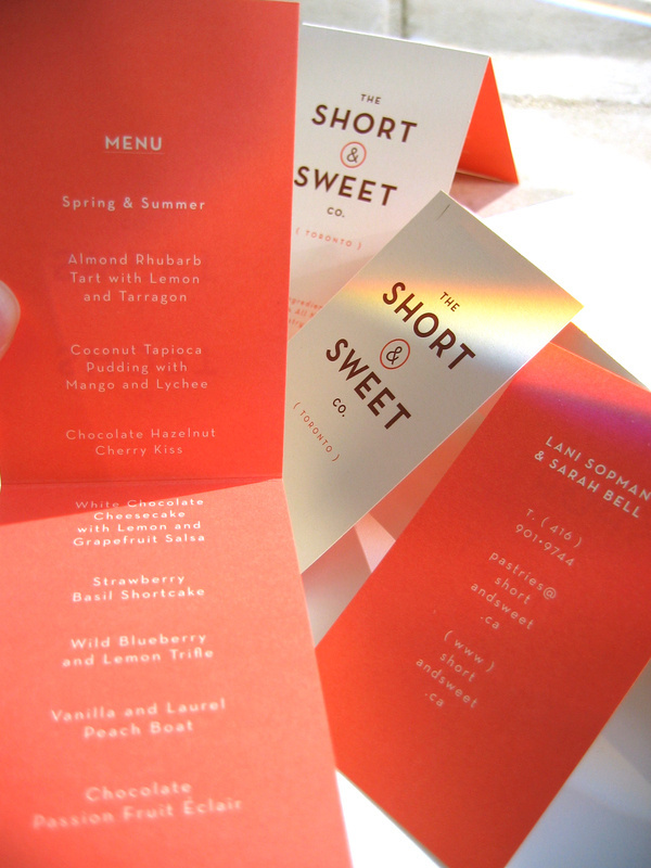 The Short & Sweet Co. #logo #menu #design #branding