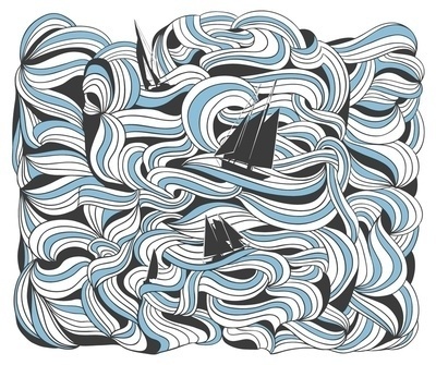 (1) Daniela Salgado / Pinterest #white #print #sea #voyages #boat #art #blue