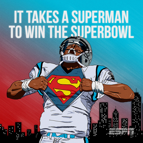 ESPN NFL Illustrations TIM™ #panthers #newton #nfl #cam #illustration #sports #football #drawing #superman