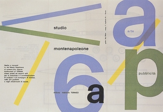 Max Huber, Studio Montenapoleone, 1955 #max #huber #design #graphic #1955 #poster