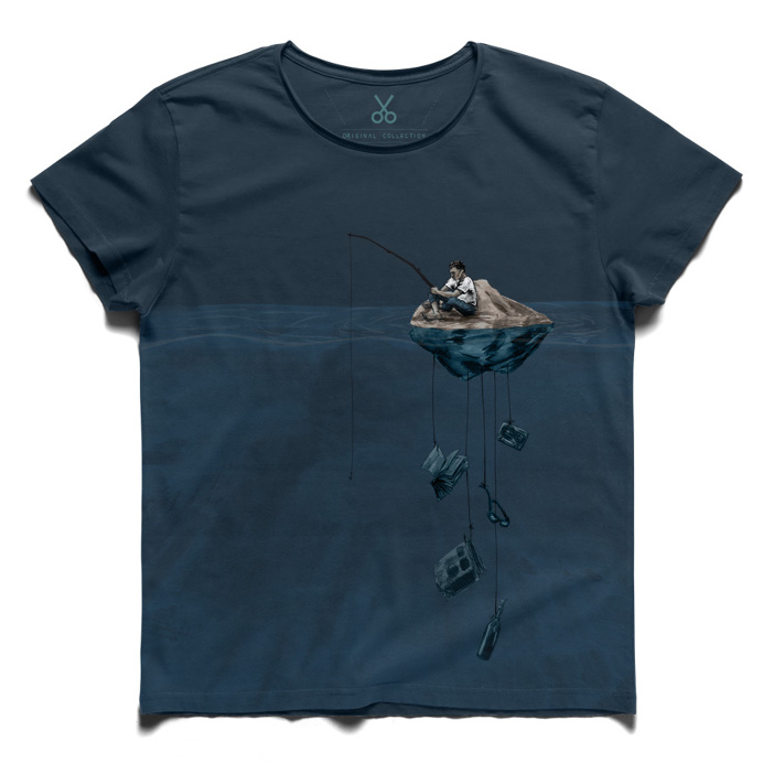 T-shirts design idea #176: alone sland dark blue tee
