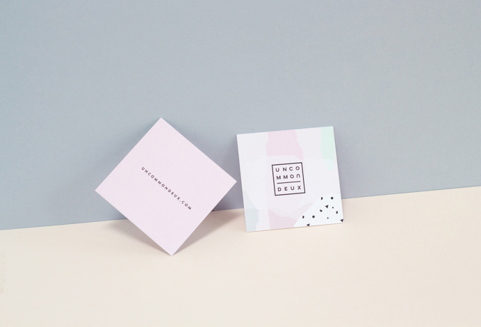 Uncommon deux branding kati forner beautiful minimal mindsparkle mag soft color colors pink baby blue graphic design print letterhead busine