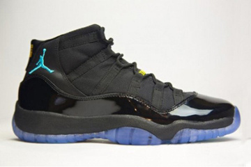 Gamma Blue 11 Air Jordan Men's Shoes In Black Varsity Maize-#47854-360