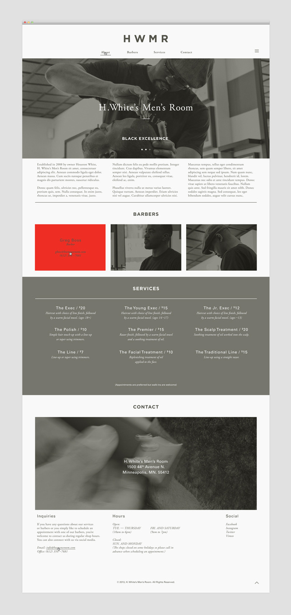 HWMR #design #erb #website #barbershop #web
