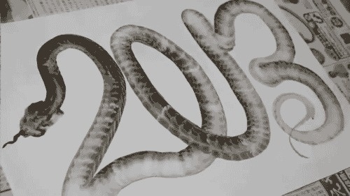 Incredible 2013 Chinese New Year Snake Drawing #2013 #snake #chinese #illustration #brush