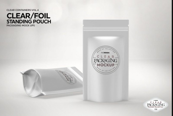 Foil Stand Up Pouch Mockup PSD