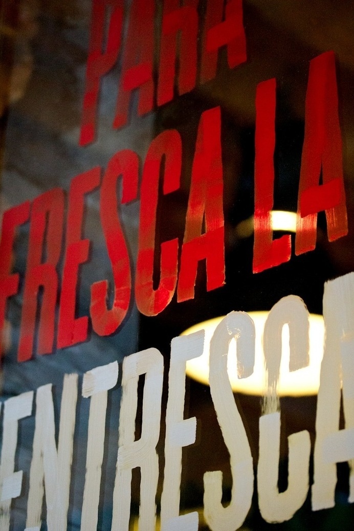 Bar Brutal (Identity, Print) by Lo Siento Studio, Barcelona #red #painted #bold #glass #hand #typography