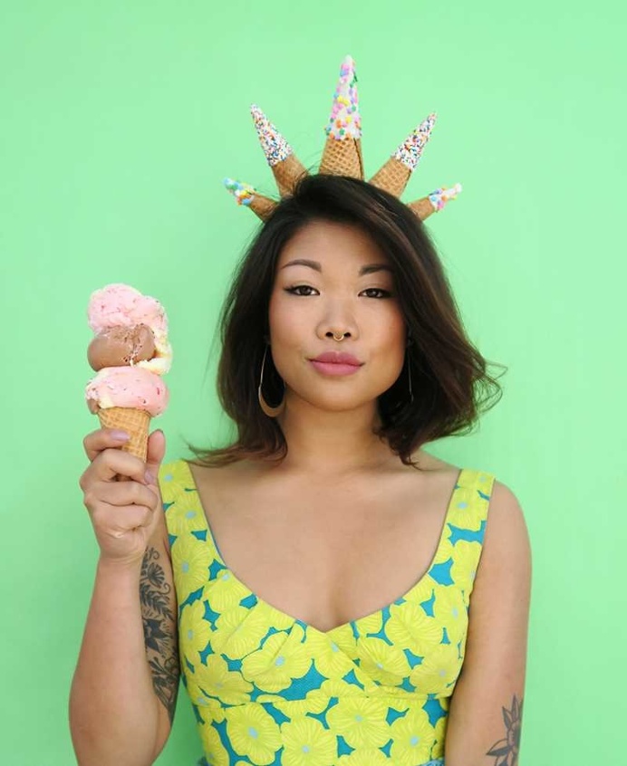 Flour Crowns: Delicious Food Crowns Self-Portraits by Lauren Hom