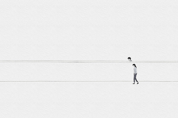 Walk the line - Kinchoi Lam #lines #draw #illustration