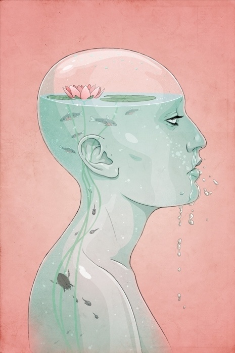 once a day thoughts #water #jason #head #levesque #illustration