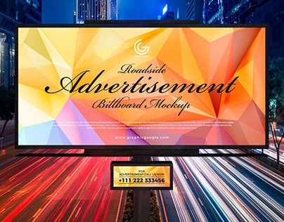 Free Roadside Advertisement Billboard Mockup PSD