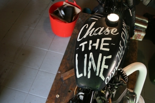 Ornamental Conifer #handlettering #tank #motorcycle