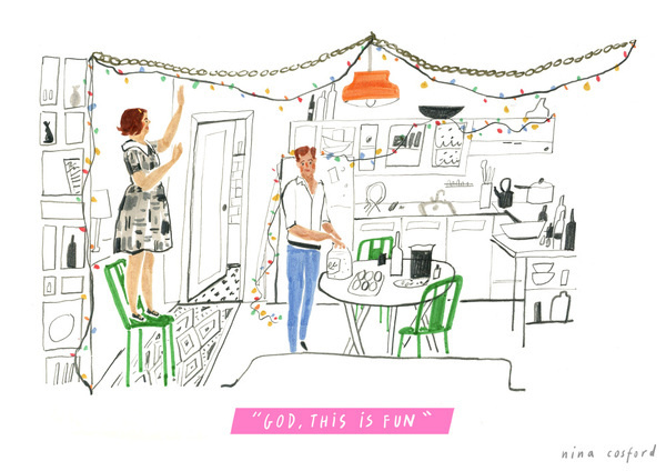 girls_illustrated_godfun #couple #house #lights #illustration #lamps #fun