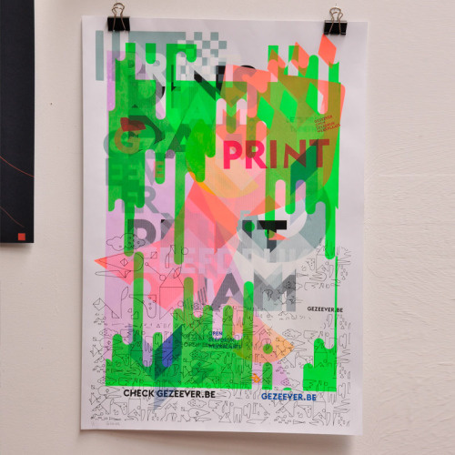 gezeever screenprint poster typography illustration gezeever open zeefdrukwerkplaats Antwerpen