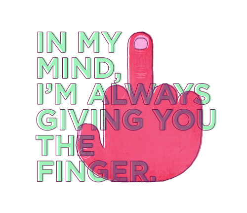 #illustration #finger #hand #fuckyou #typography