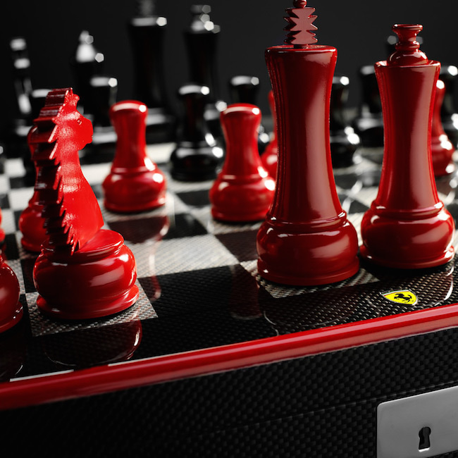 Ferrari Carbon Fiber Chess Set #tech #flow #gadget #gift #ideas #cool