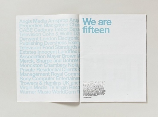 Fifteen newspaper | Cartlidge Levene / Bench.li #typography