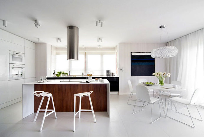 Natural Warmth of Walnut Veneer Used in D58 House Interior contemporary minimalistic kitchen design #interior #kitchen #design