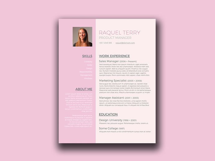 Free Feminine Resume Template in Word Format