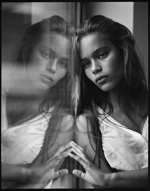 Film Photo By: Kevin Willems; http://off-the-wall-b.tumblr.com/ #white #woman #and #black #reflection #lady