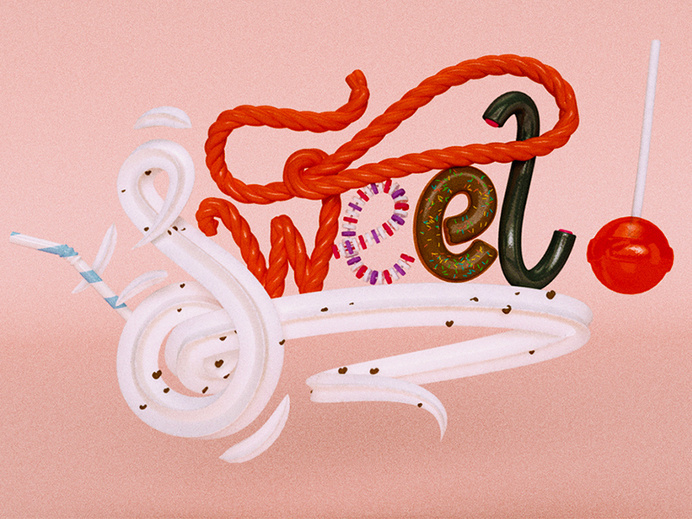 Sweet! by Jean Pierre Le Roux (jeanpierreleroux.com) #lettering #cgi #design #digital #arts #3d #magazine #typography