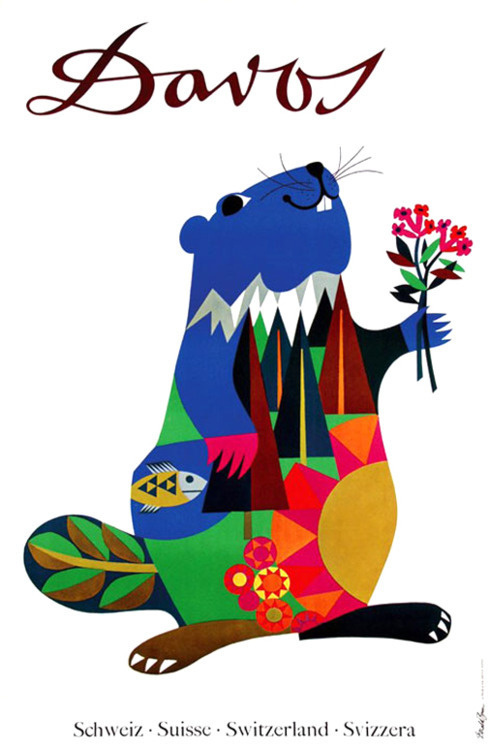 Davos poster by Donald Brun. via #illustration #animal