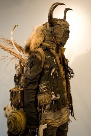 A FOREST #folklore #clothes #fur #backpack #mask #horns #fashion
