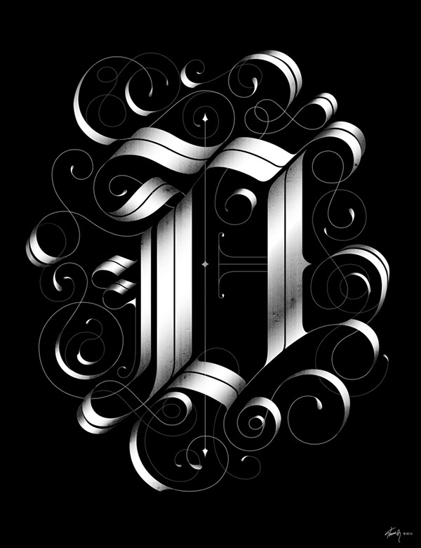 Drop cap "D" on Behance
