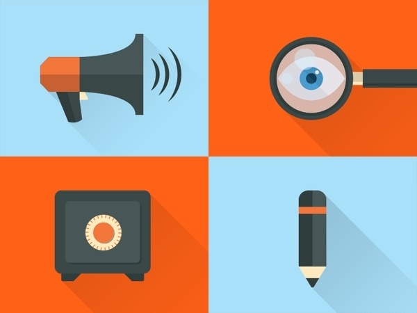Flat Icons #flat #icon #color #eye #logo #pencil
