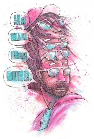 supersonic electronic / art #vivid #pat #cyan #magenta #perry #faces #illustration #man